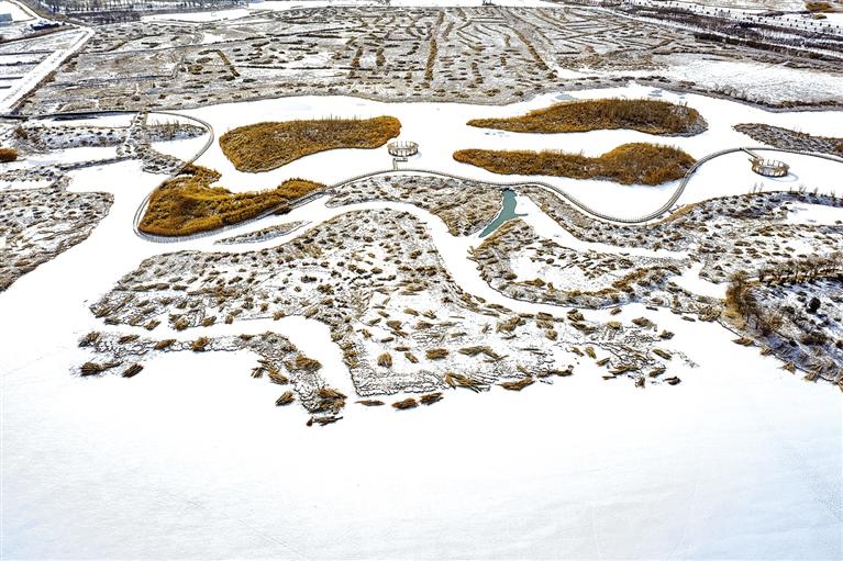 張掖國(guó)家濕地公園雪景如畫