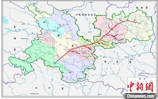 圖為白龍江引水工程規(guī)劃管網(wǎng)圖。　甘肅省水利廳供圖
