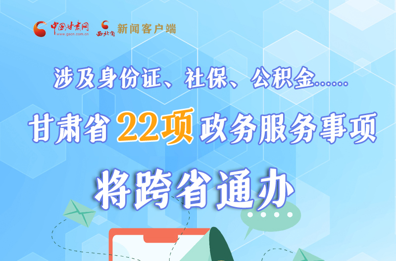 圖解丨明確了！甘肅省新增22項政務服務“跨省通辦”事項