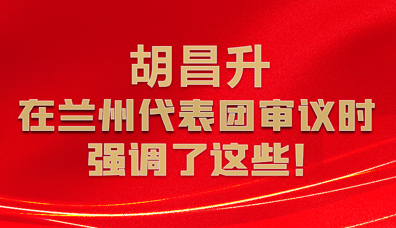 圖解|胡昌升在蘭州代表團審議時強調(diào)了這些！