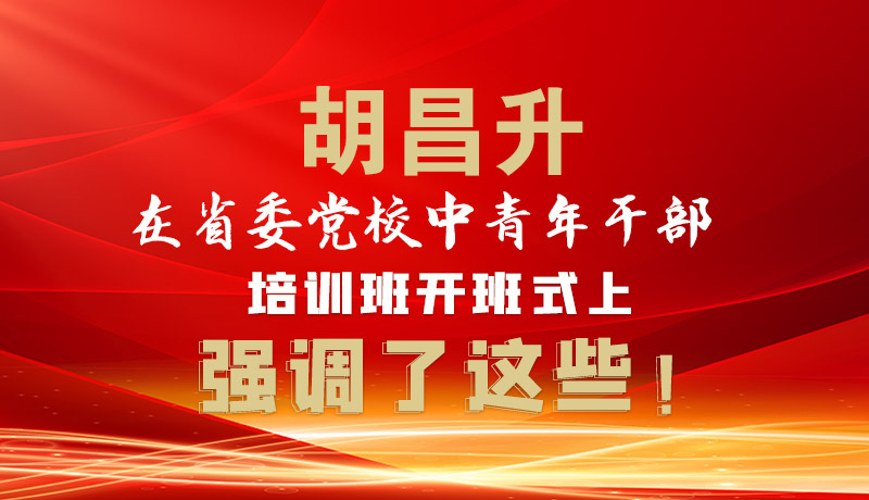 圖解|胡昌升在省委黨校中青年干部培訓(xùn)班開班式上強調(diào)了這些！