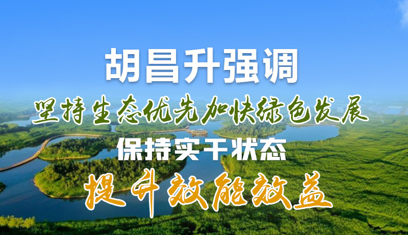 圖解|胡昌升強(qiáng)調(diào)：堅持生態(tài)優(yōu)先加快綠色發(fā)展 保持實干狀態(tài)提升效能效益