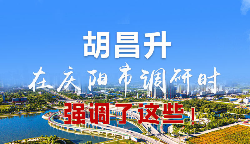 圖解|胡昌升在慶陽市調研時強調了這些！