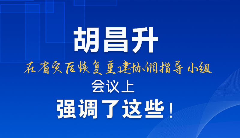 圖解|胡昌升在省災(zāi)后恢復(fù)重建協(xié)調(diào)指導(dǎo)小組會議上強(qiáng)調(diào)了這些！