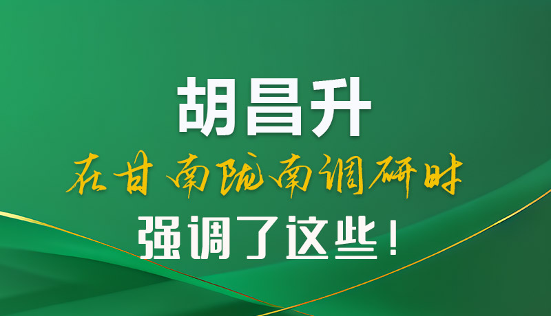 圖解|胡昌升在甘南隴南調(diào)研時強調(diào)了這些！